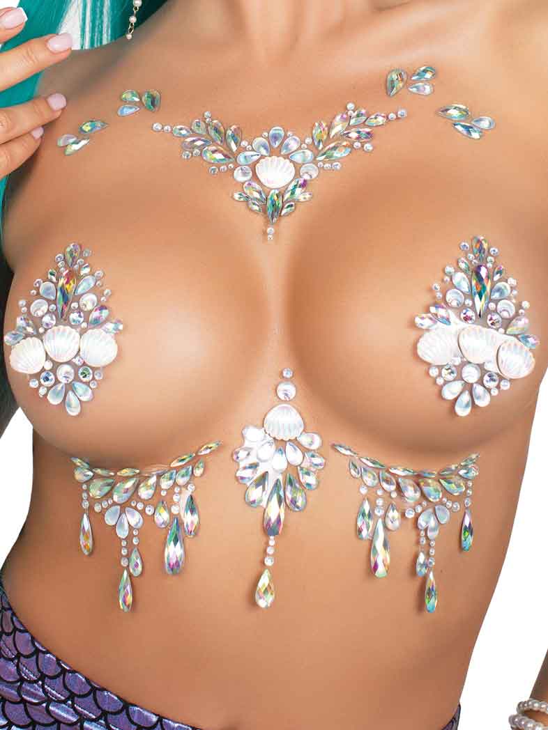 "Siren Adhesive Body Jewels Sticker - Clear LA-BODY022"