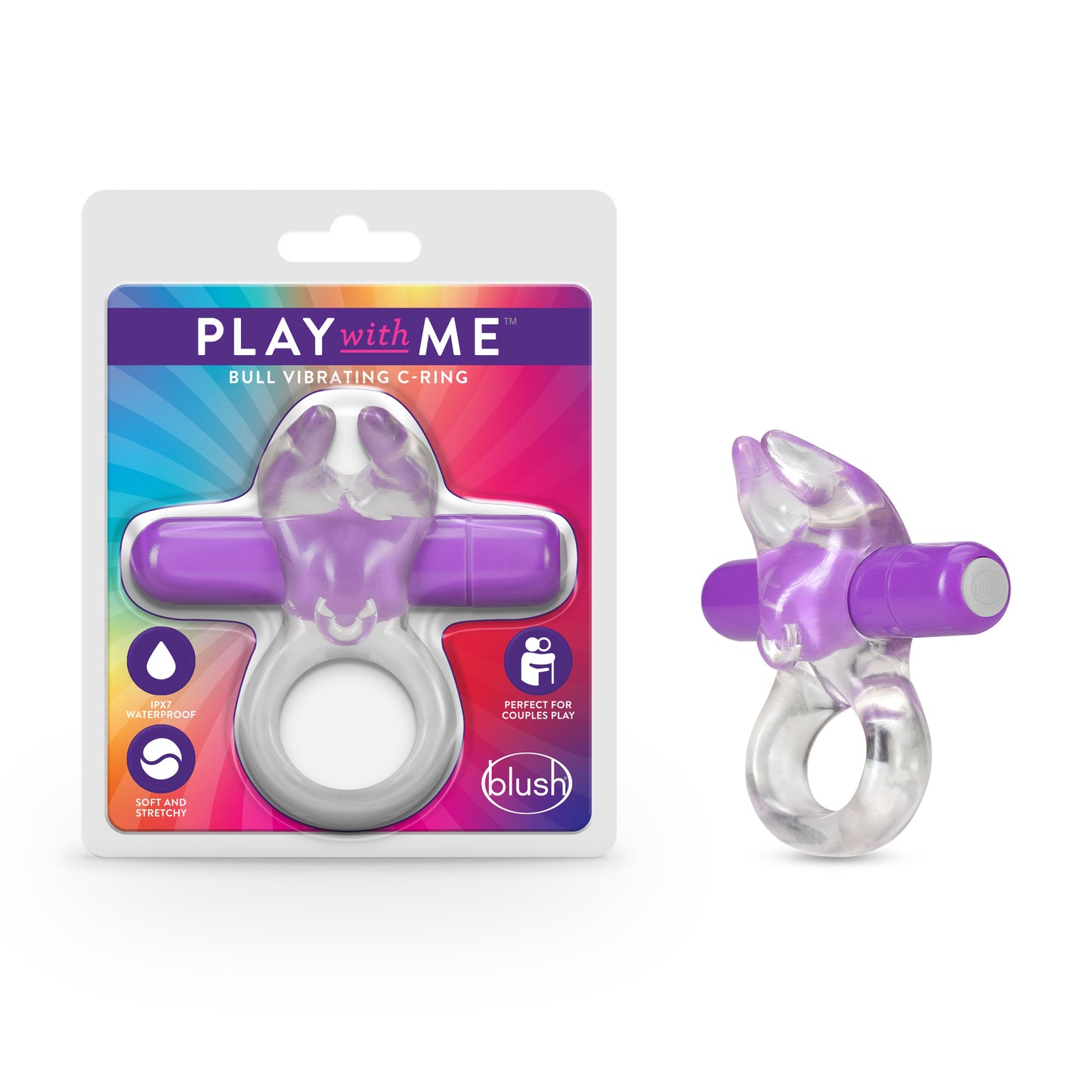 "Play With Me Bull Vibrating C-Ring - Purple BL-74201"
