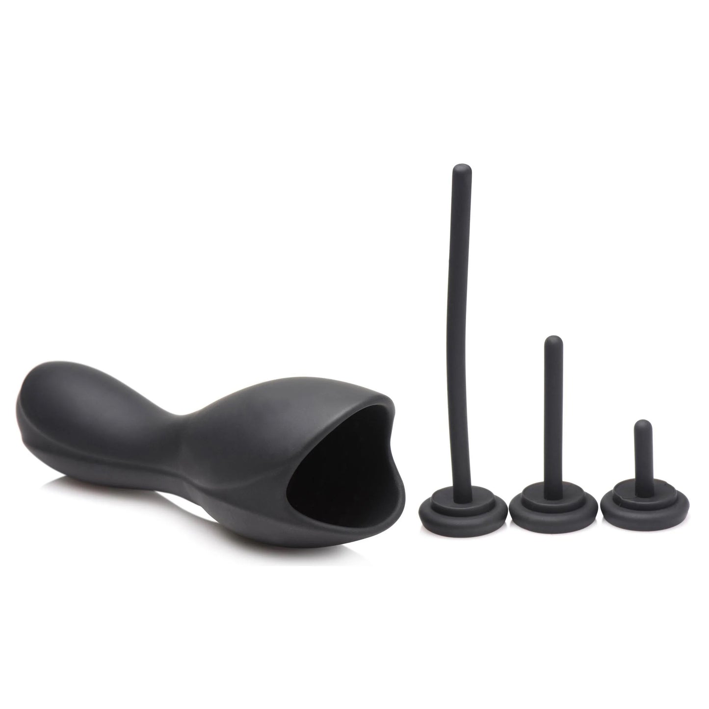 "10x Vibrating Penis Head Teaser With Urethral Sounds - Black TV-AG880"