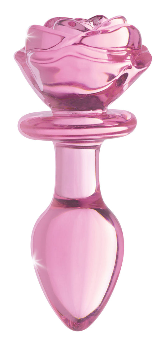 "Pink Rose Glass Anal Plug - Medium BTYS-AG650-MED"