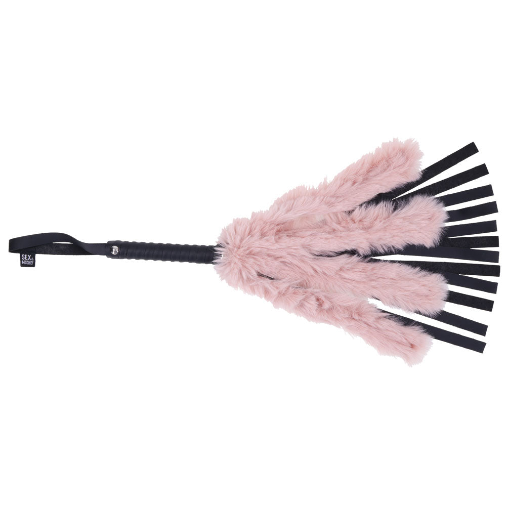 "Brat Faux Fur Flogger - Pink/black SS09848"