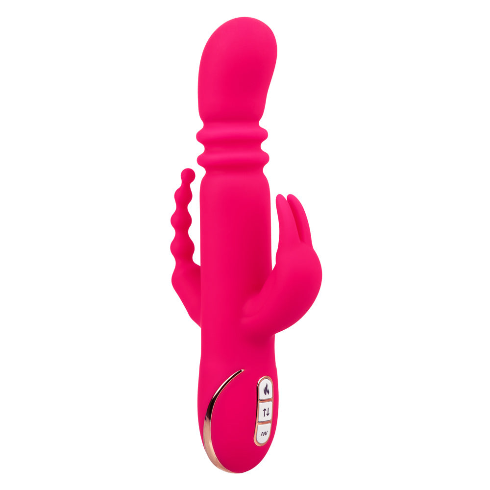 "Jack Rabbit Signature Heated Silicone Triple Fantasy Rabbit - Pink SE0609903"