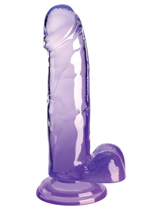 "King Cock Clear 7 Inch With Balls - Purple PD5754-12"