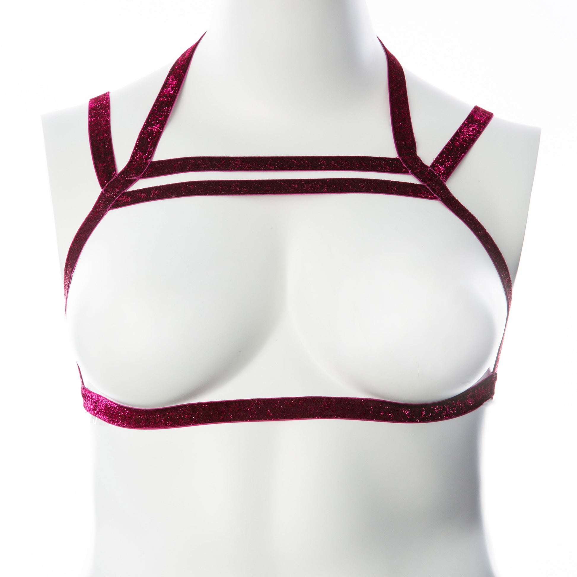 "Gender Fluid Sugar Coated Harness - Small/large - Raspberry GFL-H401"